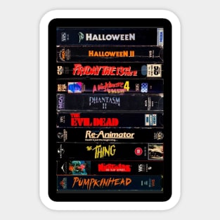 Retro Horror Movies VHS Stacks Sticker